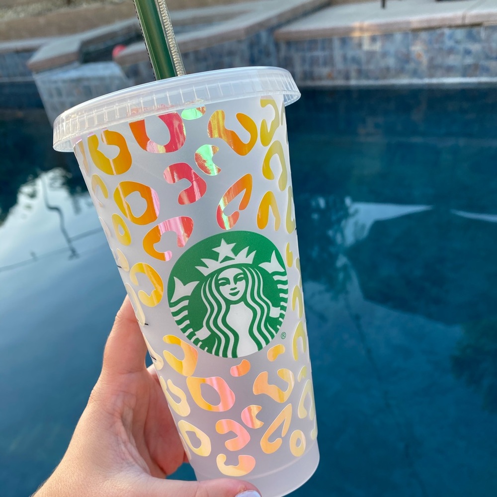 Holographic Leopard Print Starbucks Cup! 🎉🐆